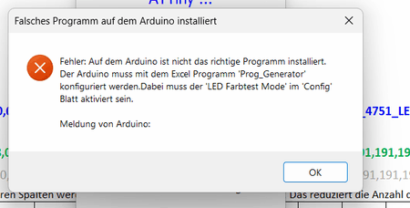 Fehlermeldung Pattern Configurator